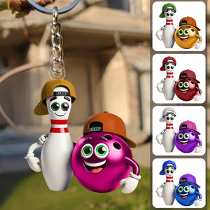 Custom Name Bowling Personalized Acrylic Keychain Gift For Bowling Lover