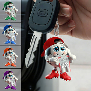 Personalized Customized Name Football Acrylic Keychain