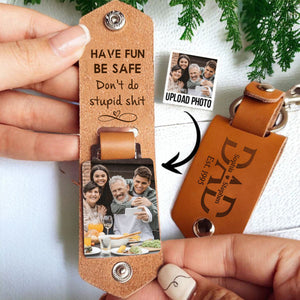 Custom Photo Drive Safe - Personalized Leather Photo Keychain