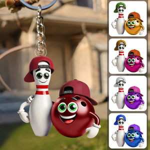 Custom Name Bowling Personalized Acrylic Keychain Gift For Bowling Lover