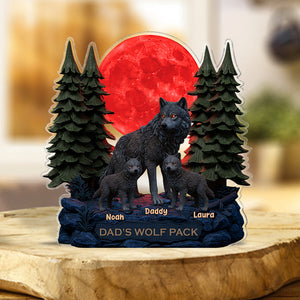 Personalized Dad & Grandpa Acrylic Plaque - My Wolf Pack Gift For Dad