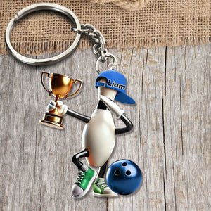 Personalized Bowling Acrylic Keychain For Bowling Lover