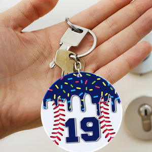 Personalized The Drip Baseball Arcylic Keychian Gift For Baseball Lovers