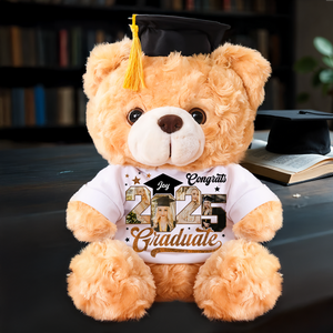 2025 Photo Frame Personalized Graduation Litter Bear Plush - Graduate Bear With Cap