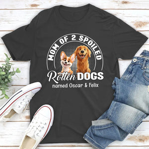 Spoiled Rotten Dog Chibi Cartoon - Personalized Pure Cotton T shirt Gift For Dad Mom