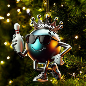 Personalized Custom Name Bowling Christmas Ornament, Bowling Lover Christmas Gift