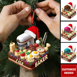Making Cake Christmas Ornament, Personalized Acrylic Ornament