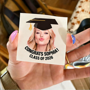 Congratulations Class Of 2026, Custom Temporary Tattoo With Personalized Photo, Text Name And Hashtag, Fake Tattoo, Graduation Gift