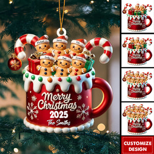 Merry Christmas - Family Personalized Acrylic Ornament - Gift For Family