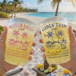 Personalized Summer Party Cups β "Hello Summer Vibes" β Gift For Best Friends & Family
