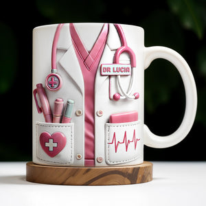 Medical Appreciation Design With Stethoscope, Personalized Custom Coffee Mug