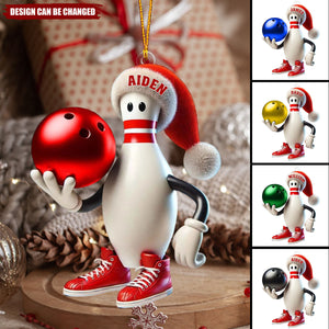 Personalized Custom Name Bowling Christmas Ornament, Gift For Bowling Lover