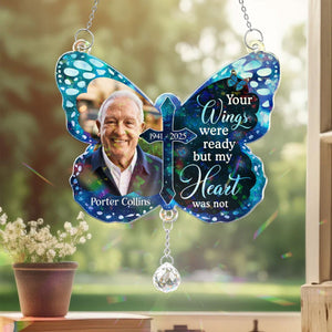 Your Wings Ready Personalized Acrylic Window Hanging Suncatcher Ornament With Crystal Ball Prism
