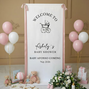 Baby Shower - Personalized Baby Shower Welcome Sign, Oh Baby Welcome Decorations