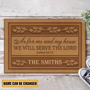 Personalized As For Me And For My House We Will Serve The Lord Doormat