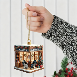 Personalized Custom Name Hair Salon Ornament, Hair Salon Christmas Decoration