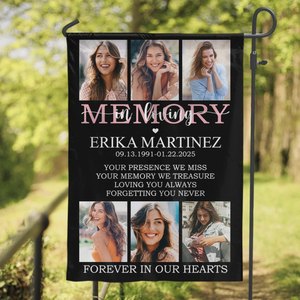 Forever in My Heart - Personalized Photos Garden Flag Memorial Gift