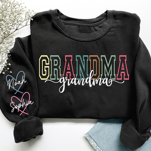 Personalized Grandma Name Sweatshirt, Warm Gift for Grandma And Grandchild
