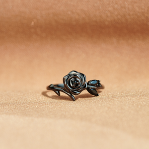 Burned and Survived Black Rose Self-Love Ring