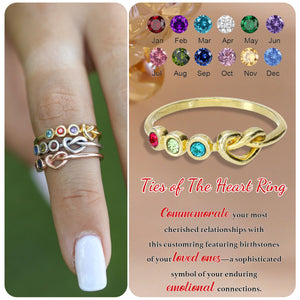 Ties of The Heart Personalized Birthstone Ring