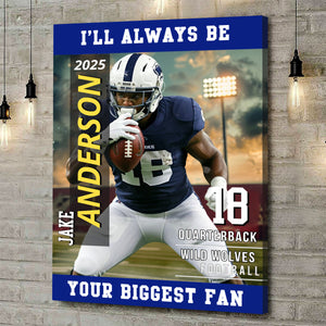 American Football Photo Poster My Heart Is On That Field - Personalized Gift For Football Player
