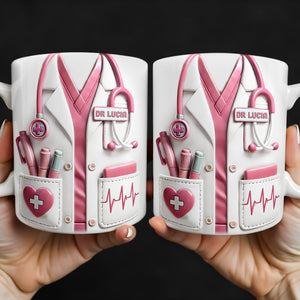 Medical Appreciation Design With Stethoscope, Personalized Custom Coffee Mug