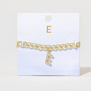 Curb link Initial Anklet