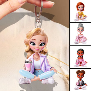 Adorable Doll Acrylic Keychain - Personalized Gifts For Her