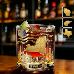 Personalized "The State Pride" Whiskey Glass β Luxury Patriotic Gift