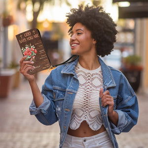 Personalized God Says You Are Birth Flower Bouquet PU Leather Long Wallet Gift for Christian