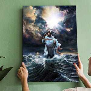 The Savior Who Calms Every Storm -Christian canvas, Christian home decor