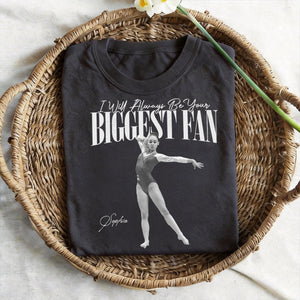 I'll Always Be Your Biggest Fan - Personalized Photo Retro Bootleg T-Shirt For Gymnast