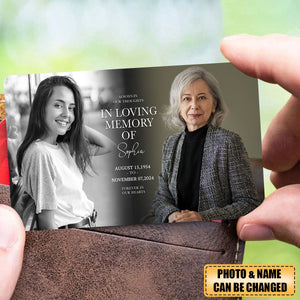 Personalized In Loving Memory Memorial Photo Wallet Card