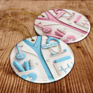 Celebrate A Special Medical Professional - Personalized Circle Ceramic Ornament