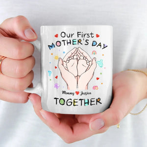 Tiny Toes, Big Love - Family Personalized Custom Mug - Mother's Day Gift, Gift For First Mom