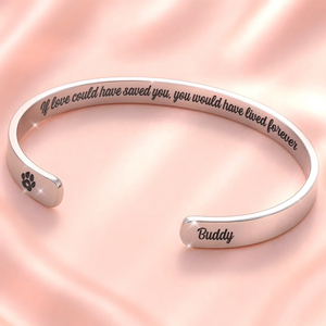 With Me Always - Memorial Personalized Custom Bangle Bracelet Cuffs - Sympathy Gift For Pets