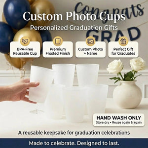 Congrats, Graduation Senior Personalized Gifts For Him, Her - Custom Photo Graduation Cups