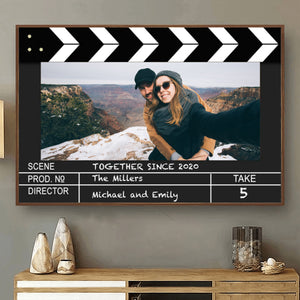 Film Clapper Board Style Couple Personalized Custom Photo Poster