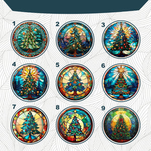 Christmas Tree - Personalized Circle Glass Ornament