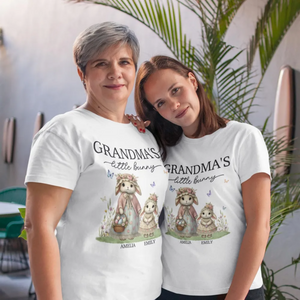 Vintage Grandma Bunny Easter Personalized Pure Cotton T-Shirt
