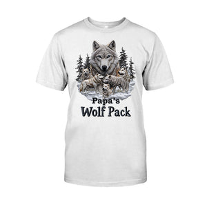 Papa's Wolf Pack - Personalized Father T-shirt