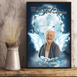 Custom Photo The Day God Took You Home - Personalized Memorial Canvas