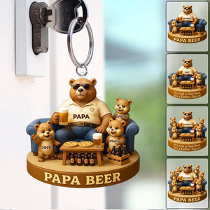 Bear Dad Bod Acrylic Keychain Personalized Gifts For Dad