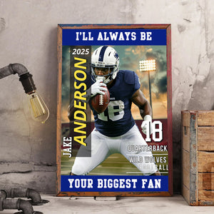 American Football Photo Poster My Heart Is On That Field - Personalized Gift For Football Player