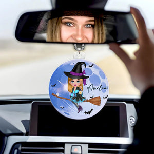 Witch Hat Cartoon Moon Character - Personalized Acrylic Ornament Gift for Women