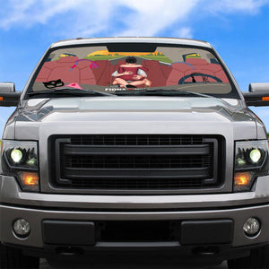 Couple Windshield Sunshade - Custom Love Design Personalized Car Sunshade Gift For Couple