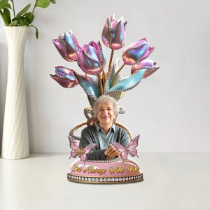 Personalized Memorial Flower Heaven Plaque - Custom Photo Gifts For Loved Ones