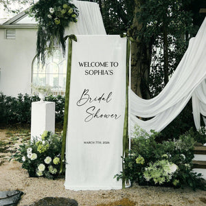 Personalized Wedding Welcome Sign β Custom Fabric Banner for Weddings, Bridal Showers & Special Events
