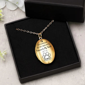 You Left Paw Prints On My Heart - Memorial Personalized Custom Locket Necklace Gift For Pet Lovers