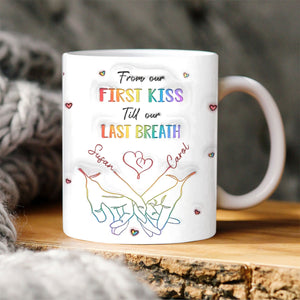 Love Knows No Gender - Couple Personalized Printed Mug, Gift For Anniversary